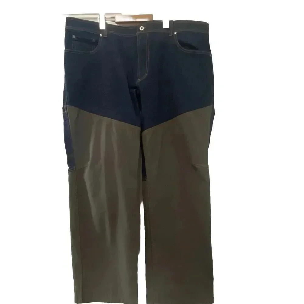 LL Bean Jeans Mens 44x29 Double Knee Reinforced Brush Pants Denim Canvas Hunting
